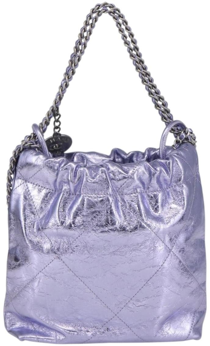 Chanel Chanel 22 Chain Hobo Quilted Calfskin Mini Paars