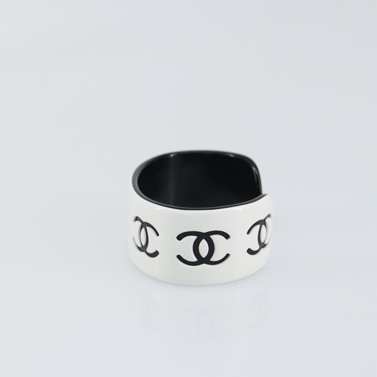 Chanel Chanel Coco Cuff Bracelet Resin Wide Wit