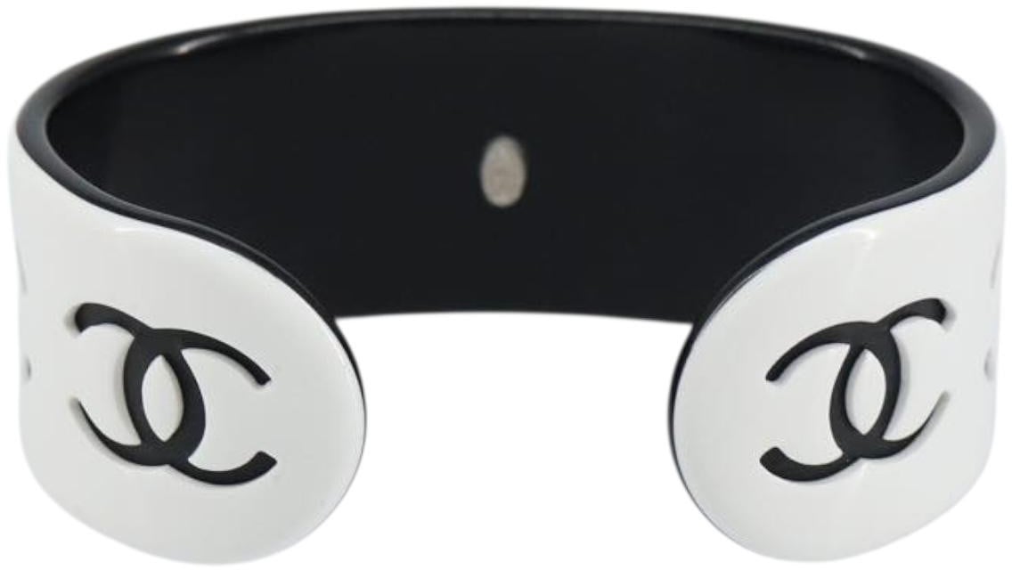 Chanel Chanel Coco Cuff Bracelet Resin Wide Wit