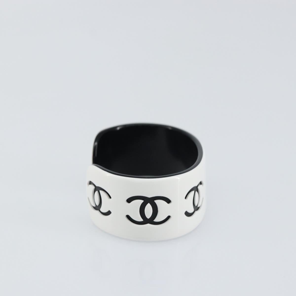 Chanel Chanel Coco Cuff Bracelet Resin Wide Wit