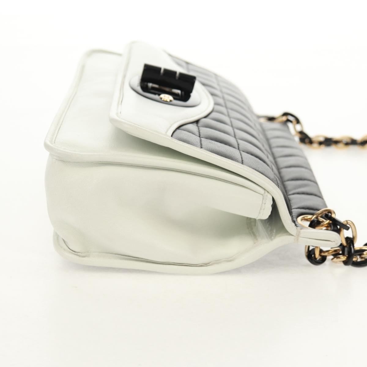 Chanel Chanel Chocolate Bar Mademoiselle Shoulder Bag Quilted Lambskin Medium Zwart