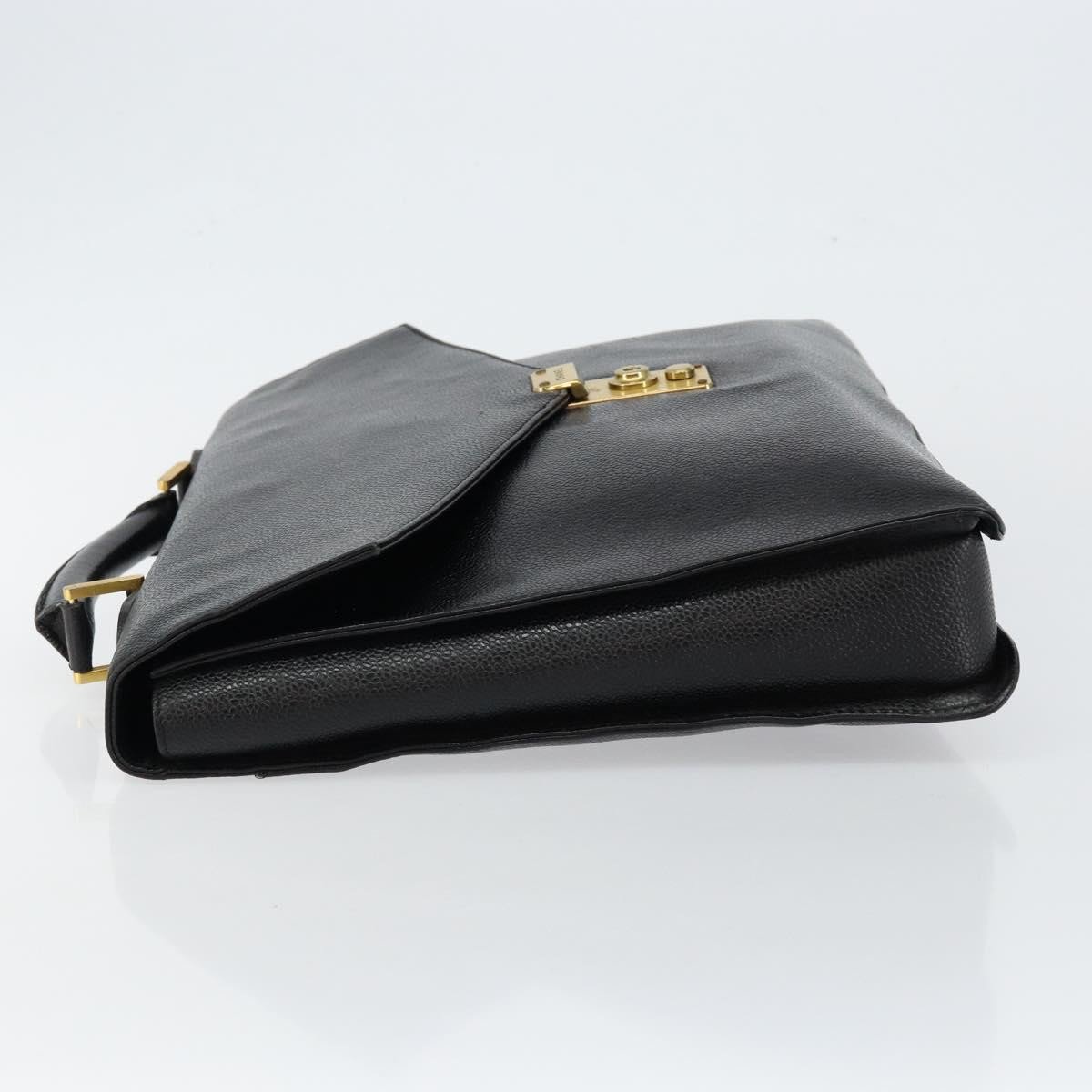 Chanel Vintage Lock Briefcase Caviar Large Zwart