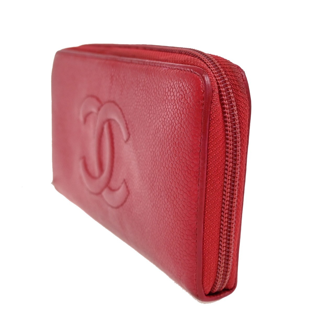 Chanel Chanel Timeless CC Zipped Wallet Calfskin Rood