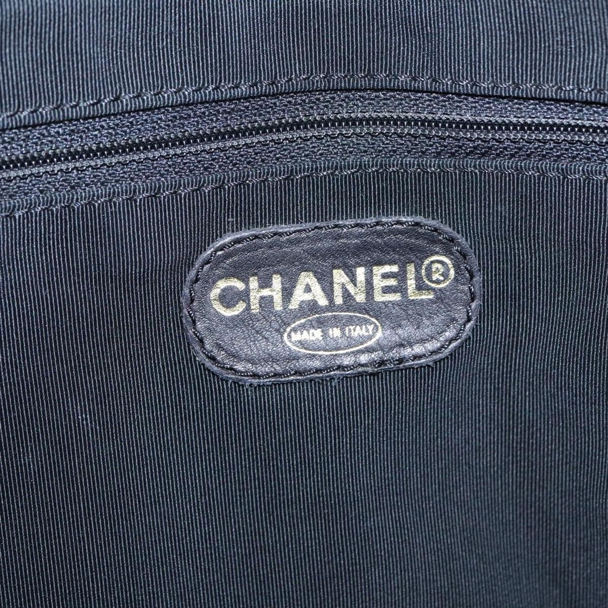 Chanel Vintage CC Resin Chain Tote Leather Medium Zwart