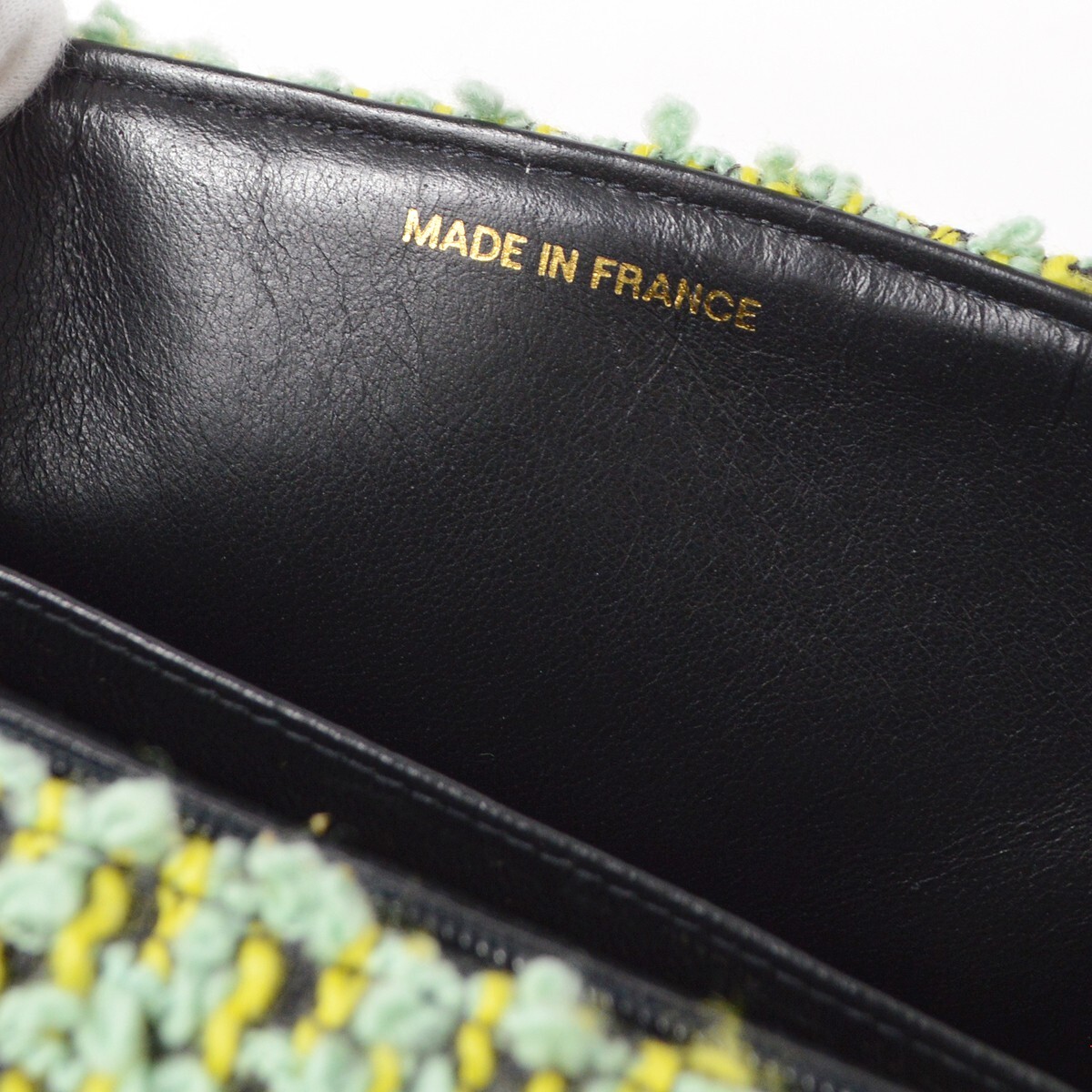 Chanel Chanel Vintage Classic Top Handle Flap Bag Quilted Tweed Medium Groen