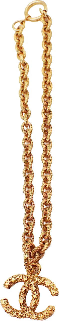 Chanel Chanel Vintage CC Logo Chain Charm Pendant Gold-plated Goud