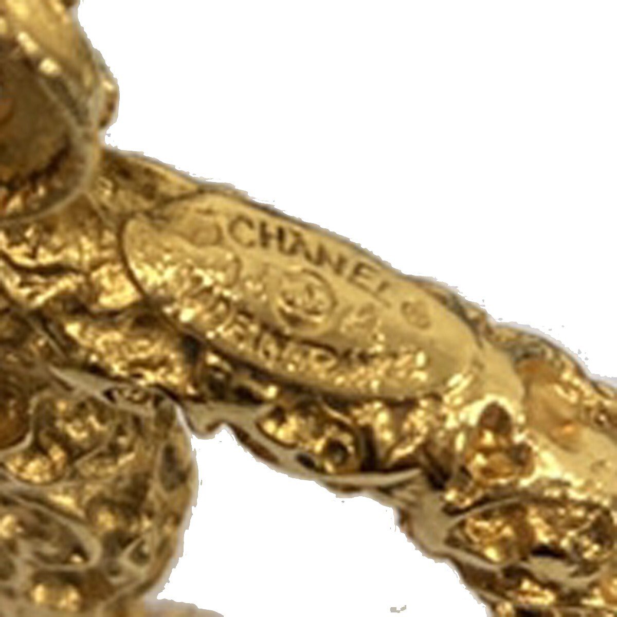 Chanel Chanel Vintage CC Logo Chain Charm Pendant Gold-plated Goud