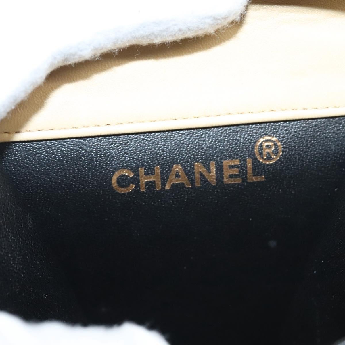 Chanel Vintage Button Waist Bag Quilted Lambskin Beige