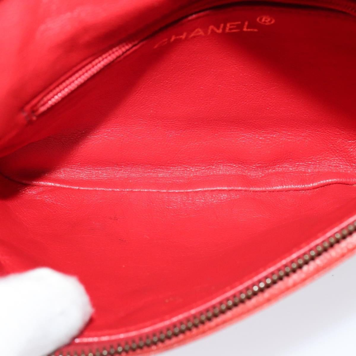 Chanel Vintage Zip Belt Quilted Caviar Small Geel