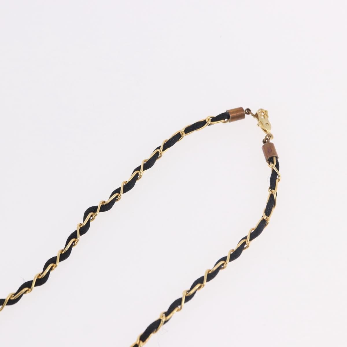 Chanel CC Perfume Bottle Pendant Chain Long Metal with Leather, Crystals and Faux Pearl Goud