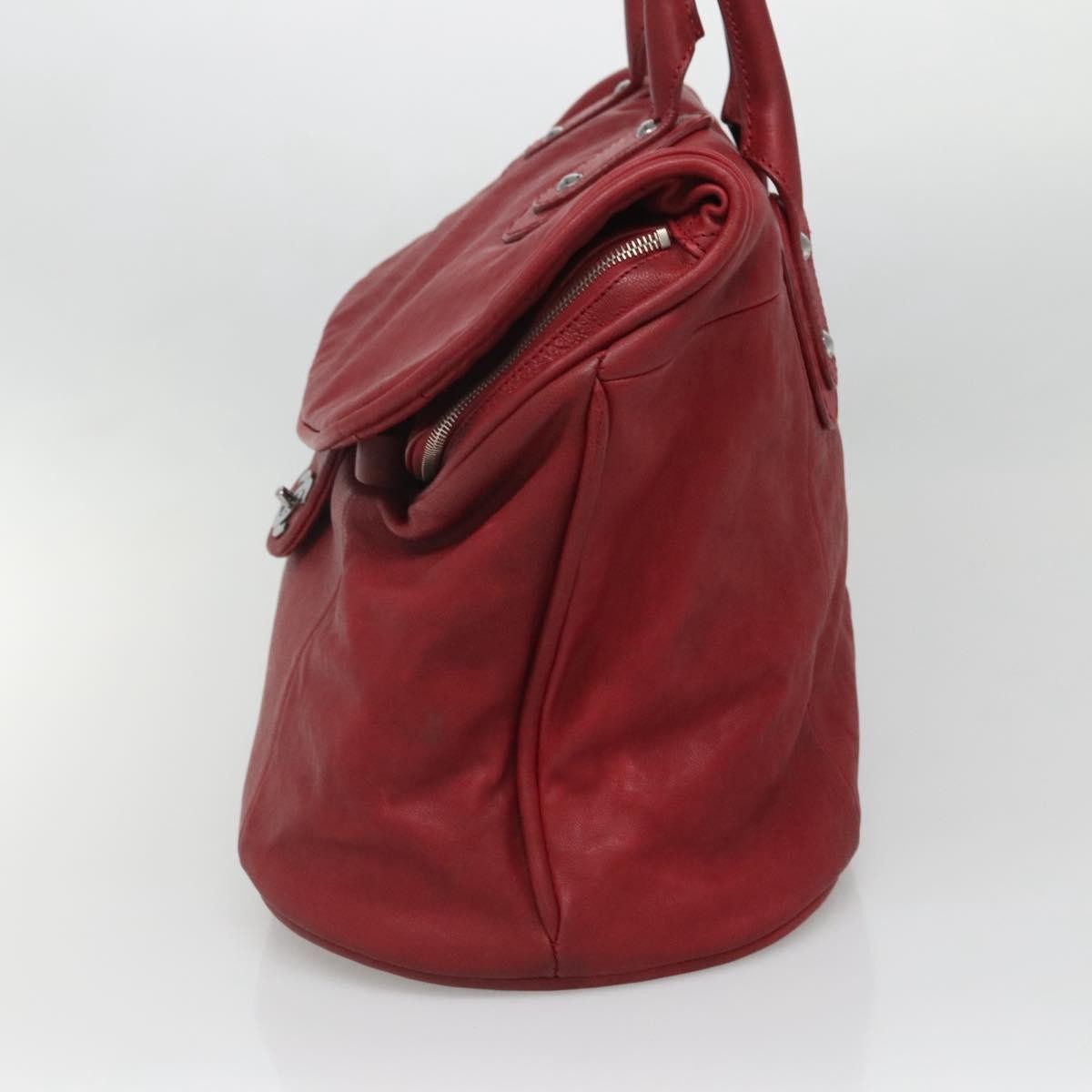 Chanel Chanel Vintage CC Turnlock Satchel Leather Large Rood