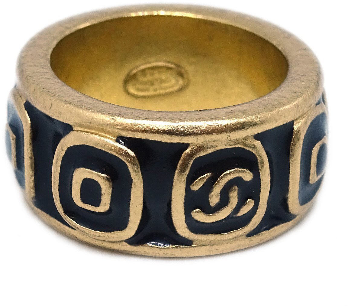 Chanel Chanel Logo Ring Gold-plated Goud