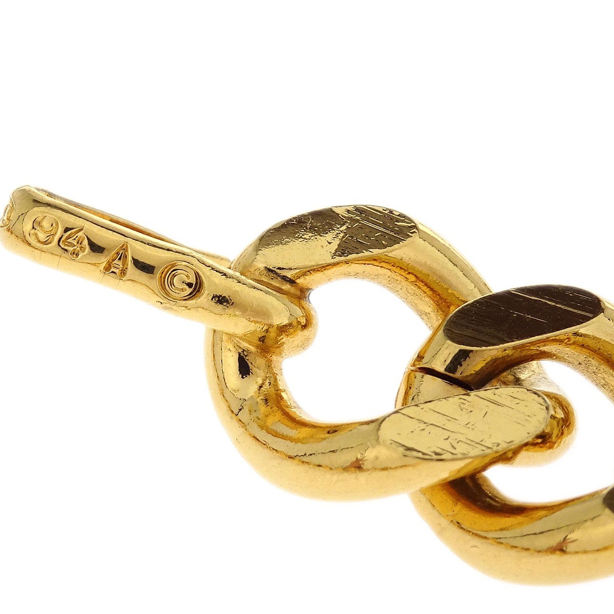 Chanel Chanel Vintage Medallion Logo Chain Belt Metal Goud