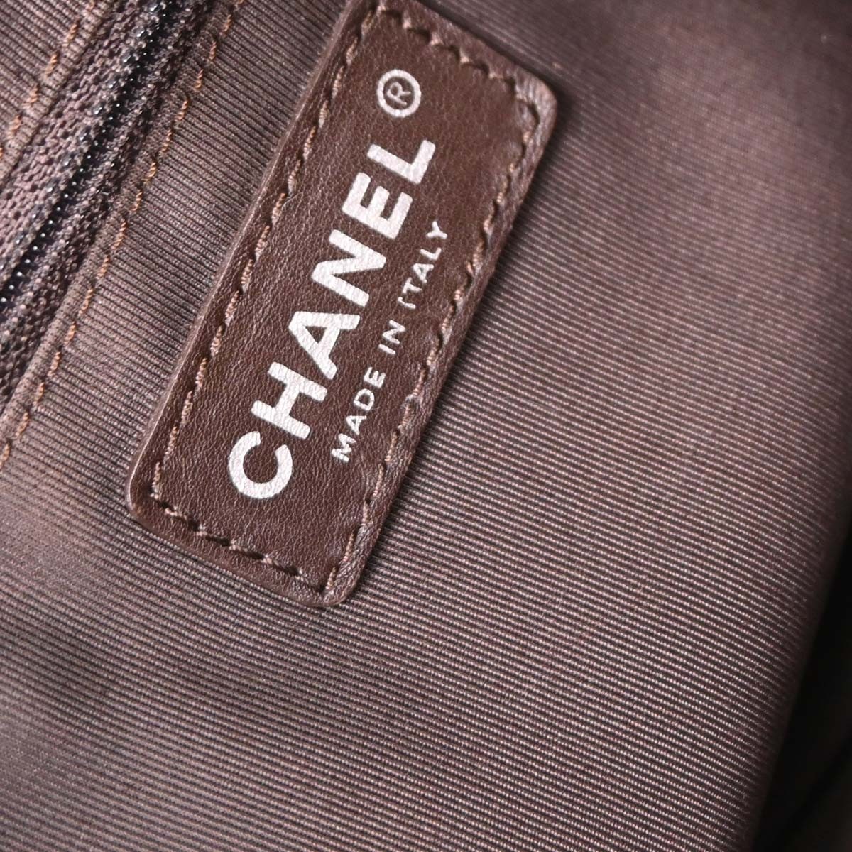 Chanel Chanel All Day Long Tote Chevron Leather Medium Bruin