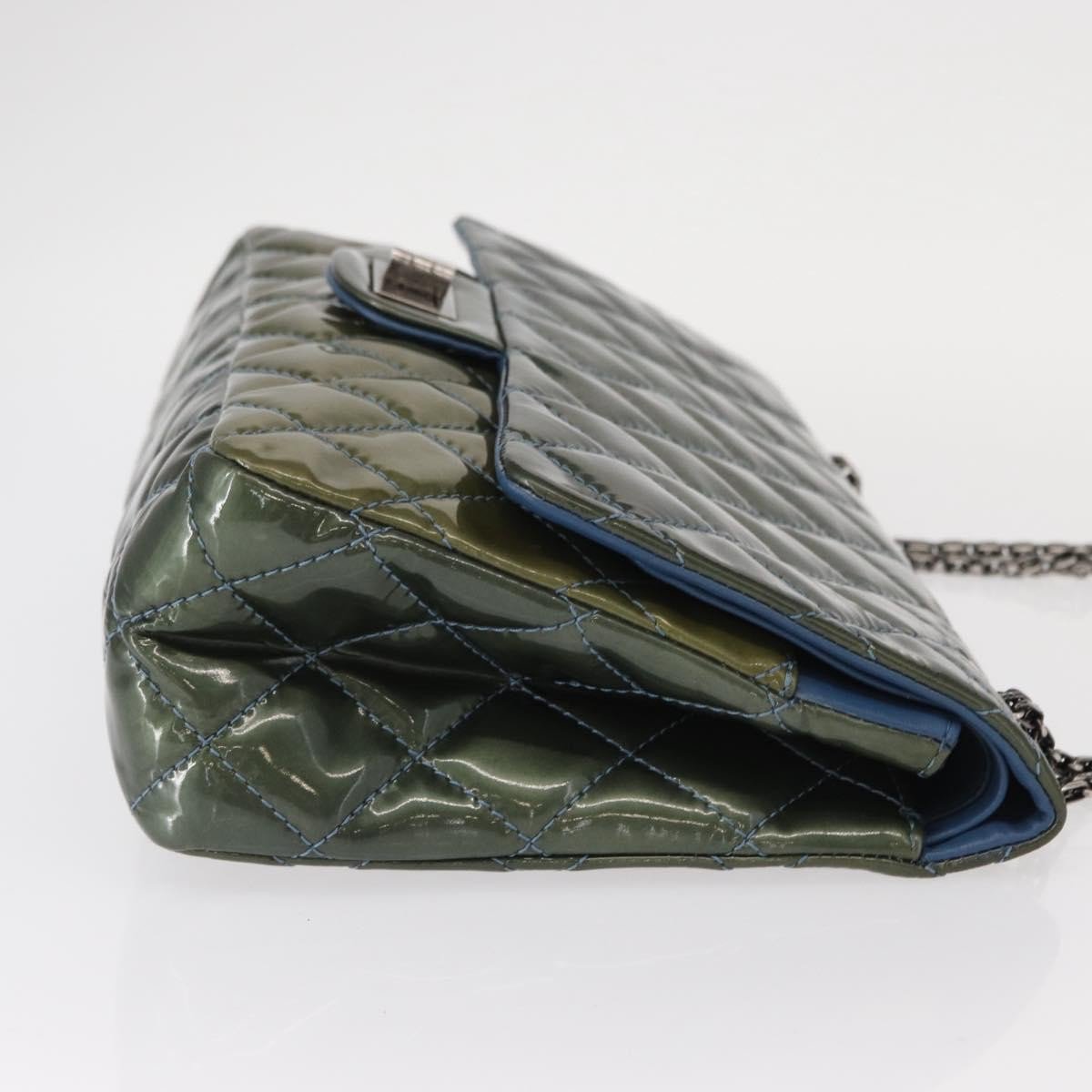 Chanel Reissue 2.55 Flap Quilted Patent 227 Groen