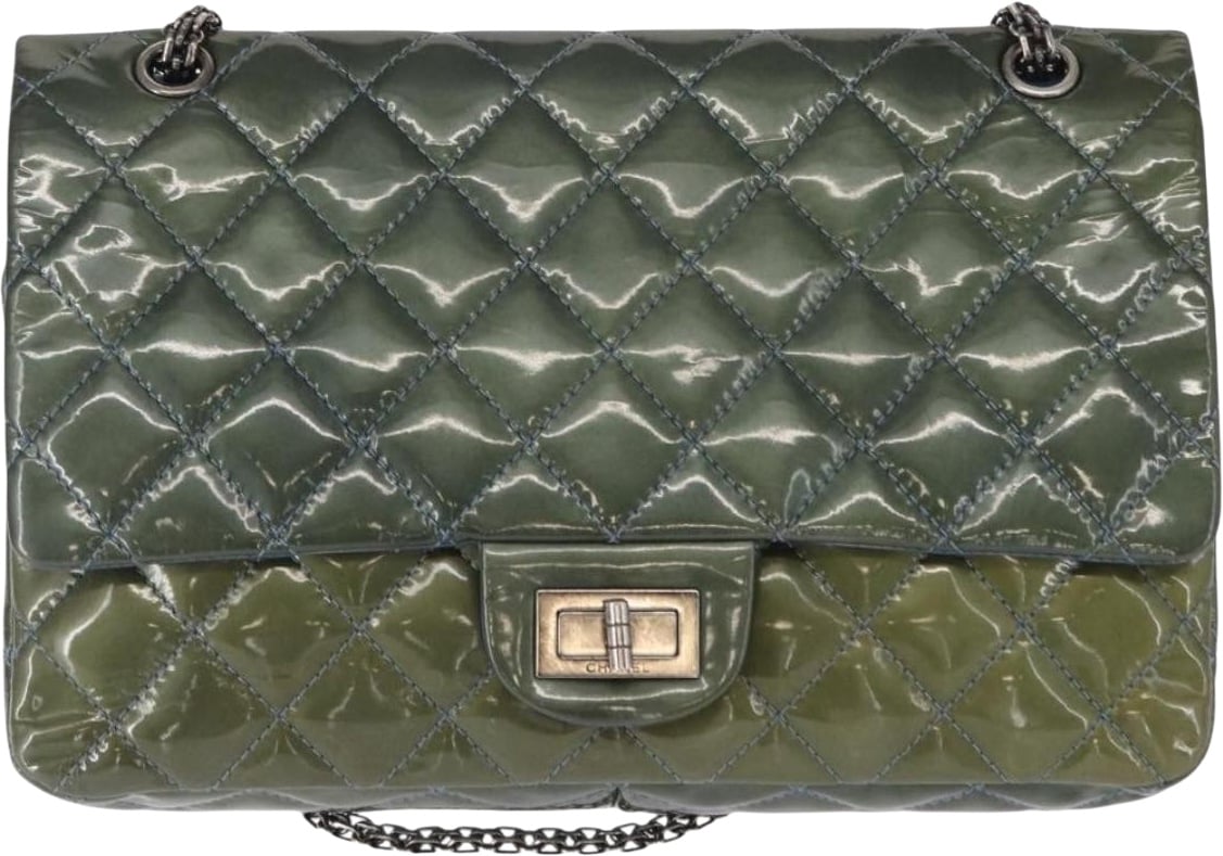 Chanel Reissue 2.55 Flap Quilted Patent 227 Groen
