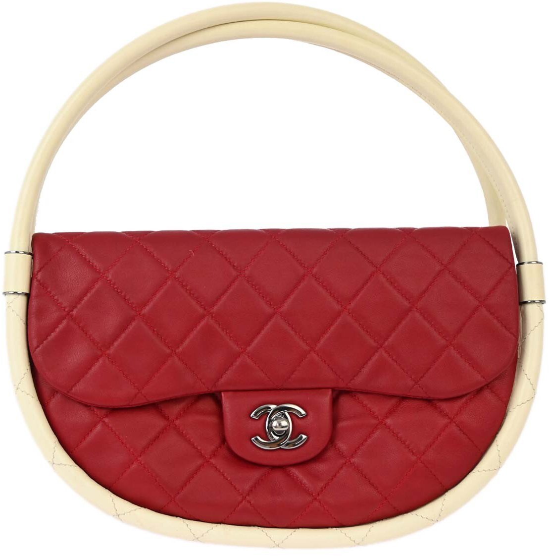 Chanel Chanel Hula Hoop Bag Quilted Lambskin Small Rood