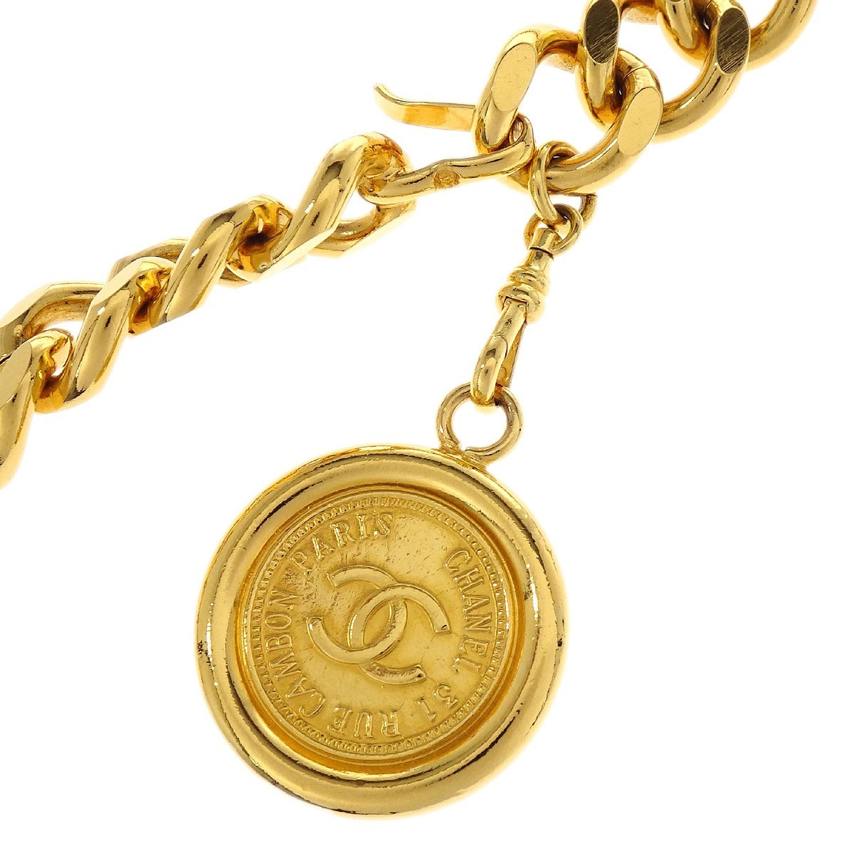 Chanel Chanel CC Medallion Chain Belt Metal Goud