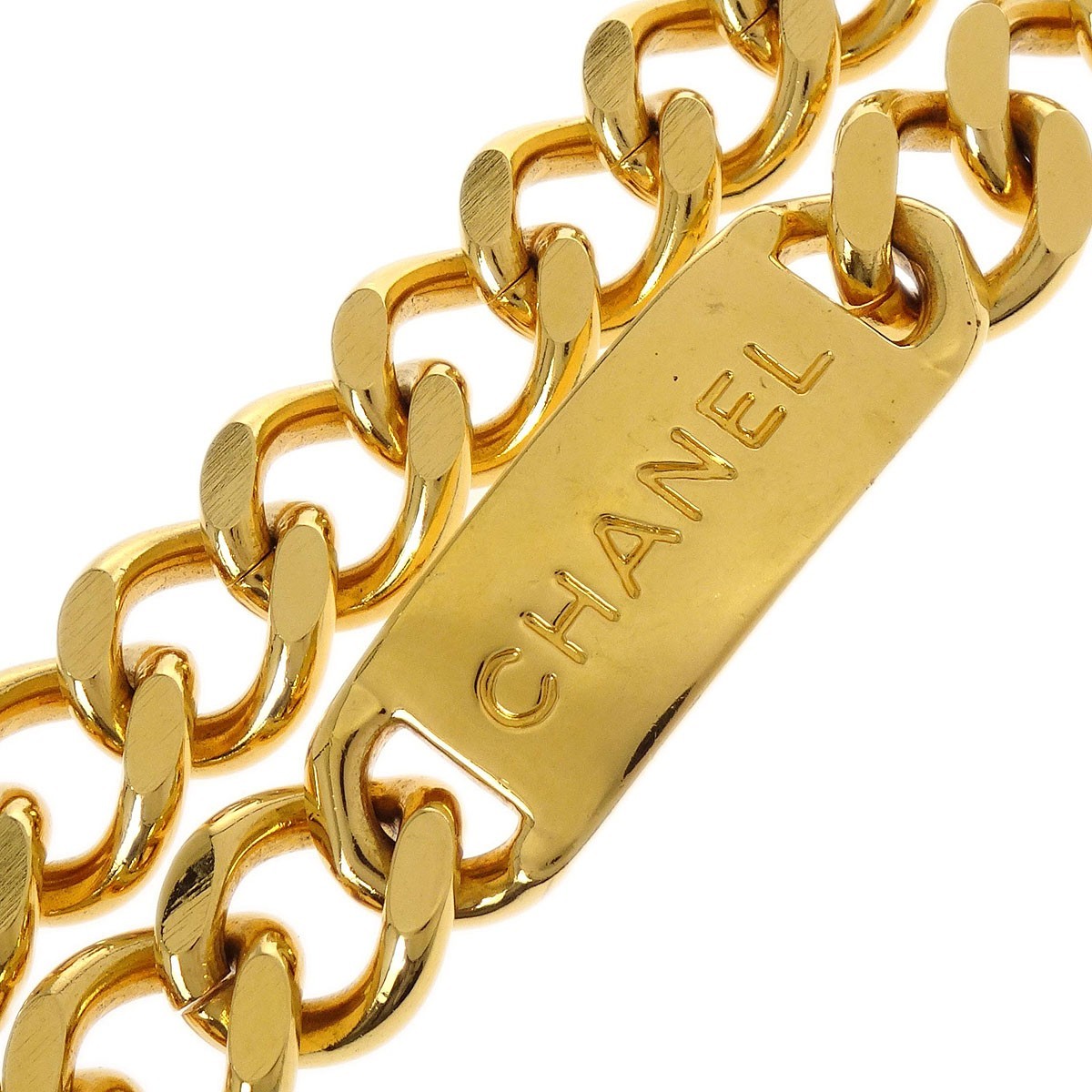 Chanel Chanel CC Medallion Chain Belt Metal Goud