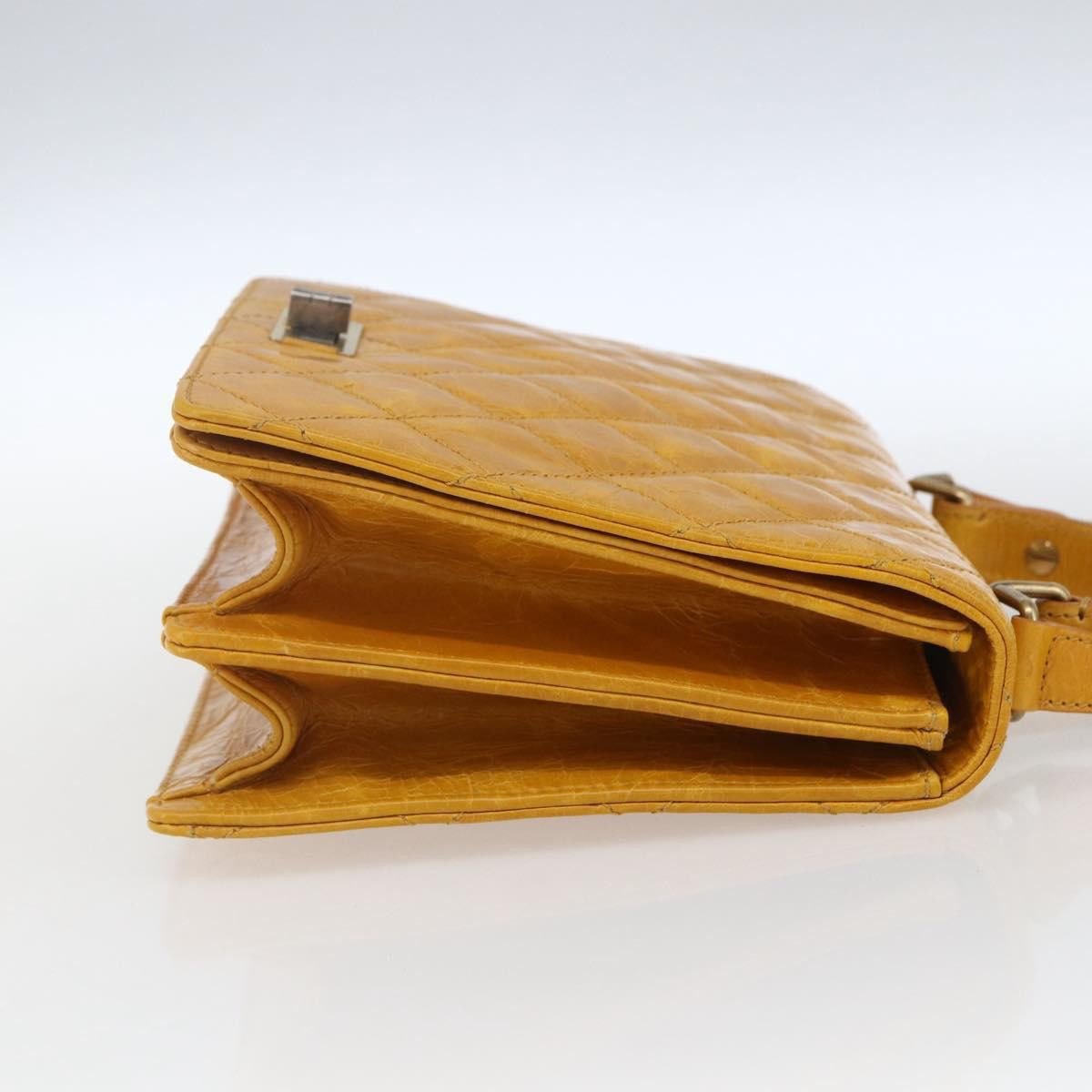 Chanel Chanel Rita Top Handle Flap Bag Quilted Aged Calfskin Large Geel