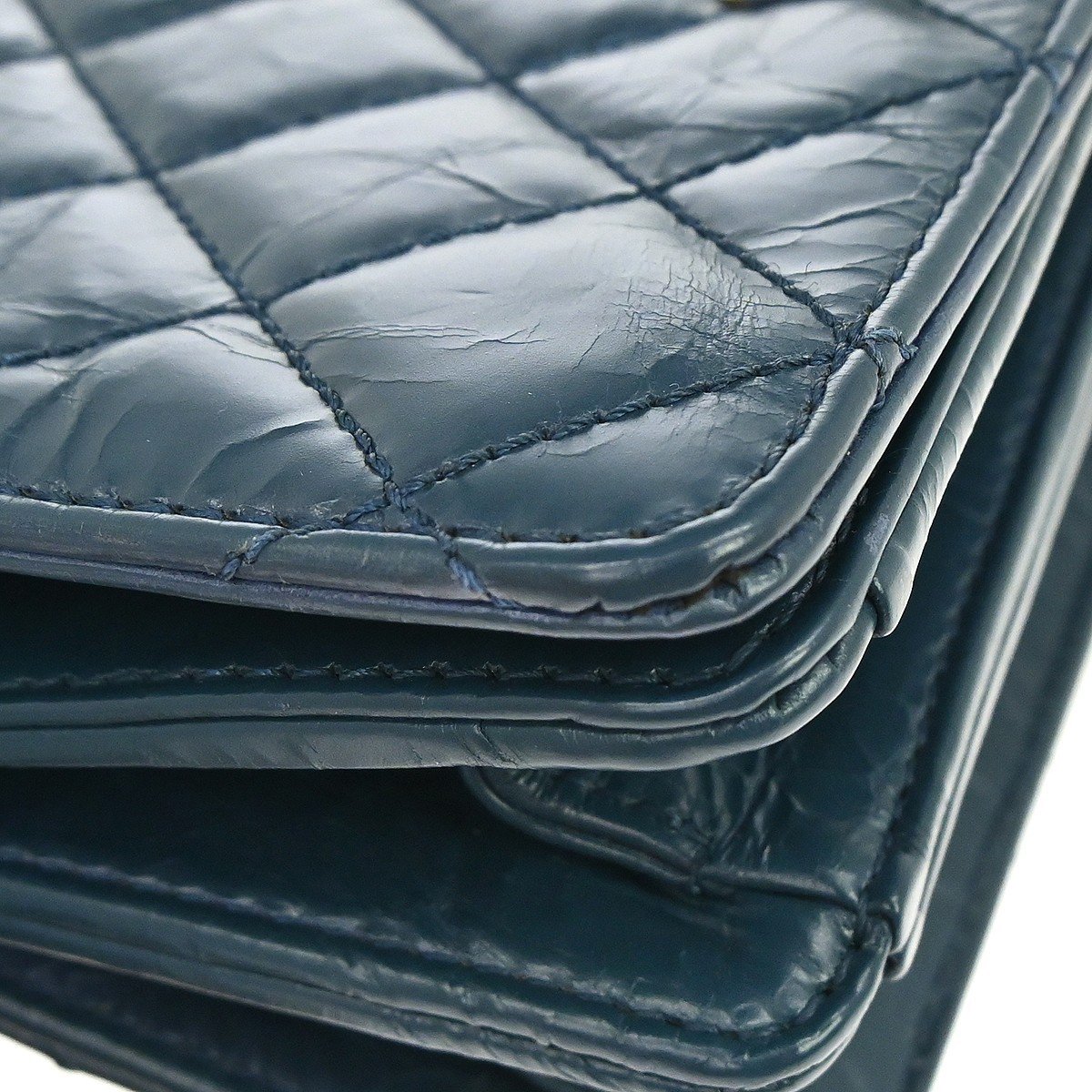 Chanel Rita Top Handle Flap Quilted Aged Calfskin Large Blauw