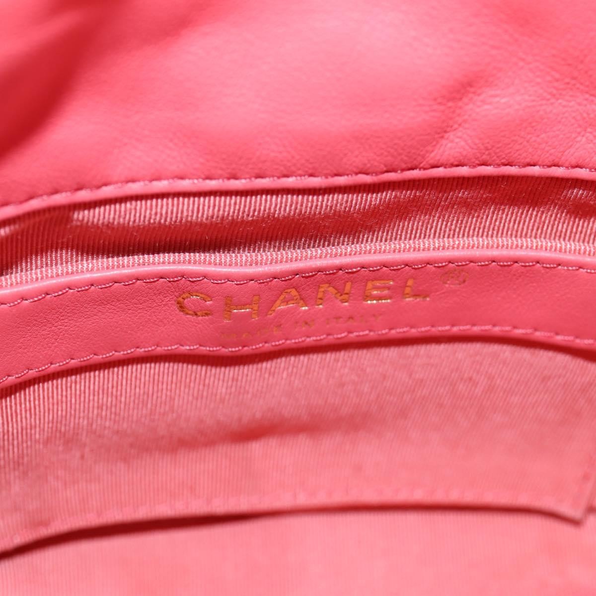 Chanel Chanel Chain Frame CC Drawstring Bucket Bag Lambskin Mini Roze