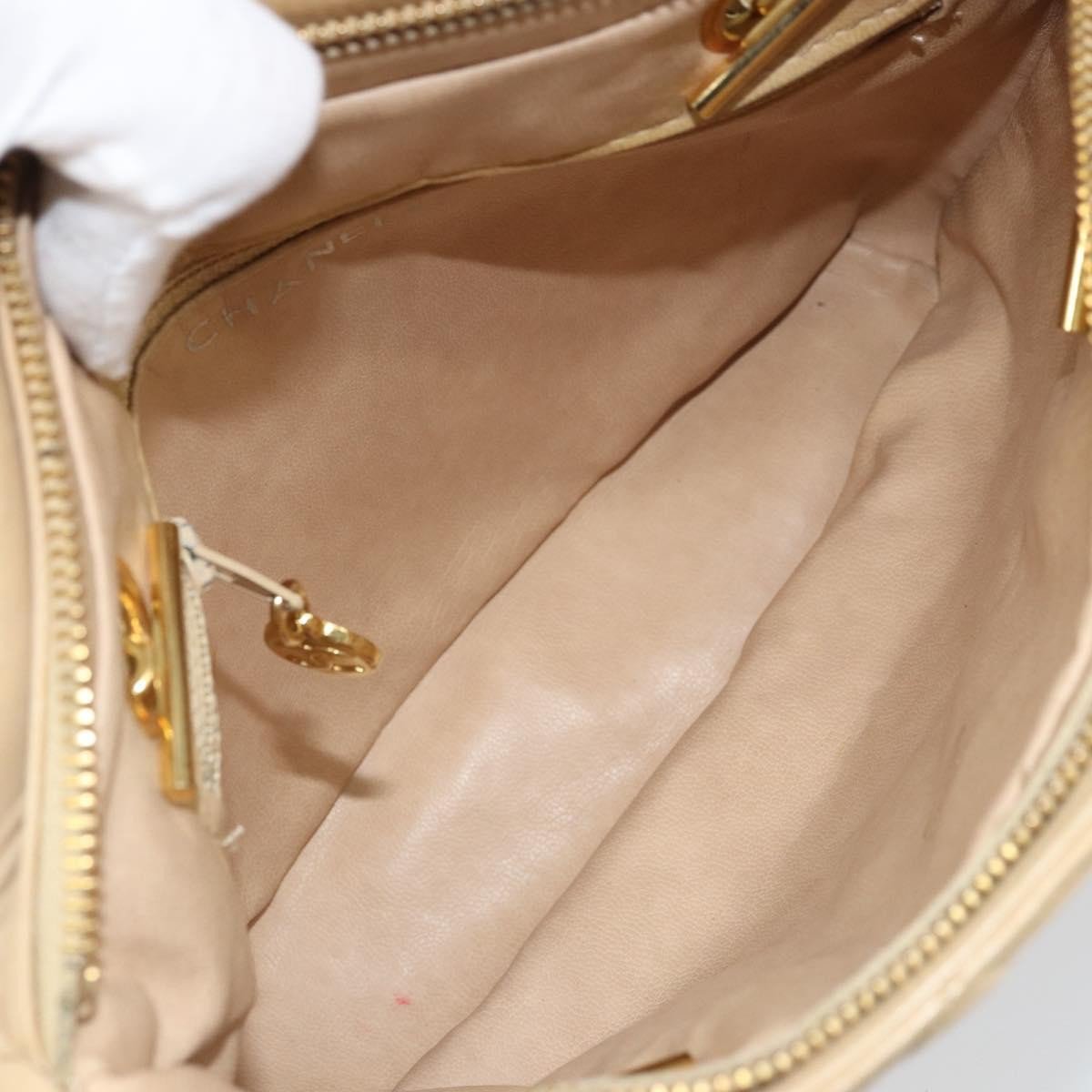 Chanel Chanel Vintage CC Chain Shopper Quilted Leather Beige