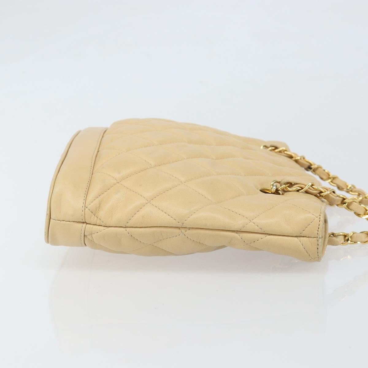 Chanel Chanel Vintage CC Chain Shopper Quilted Leather Beige