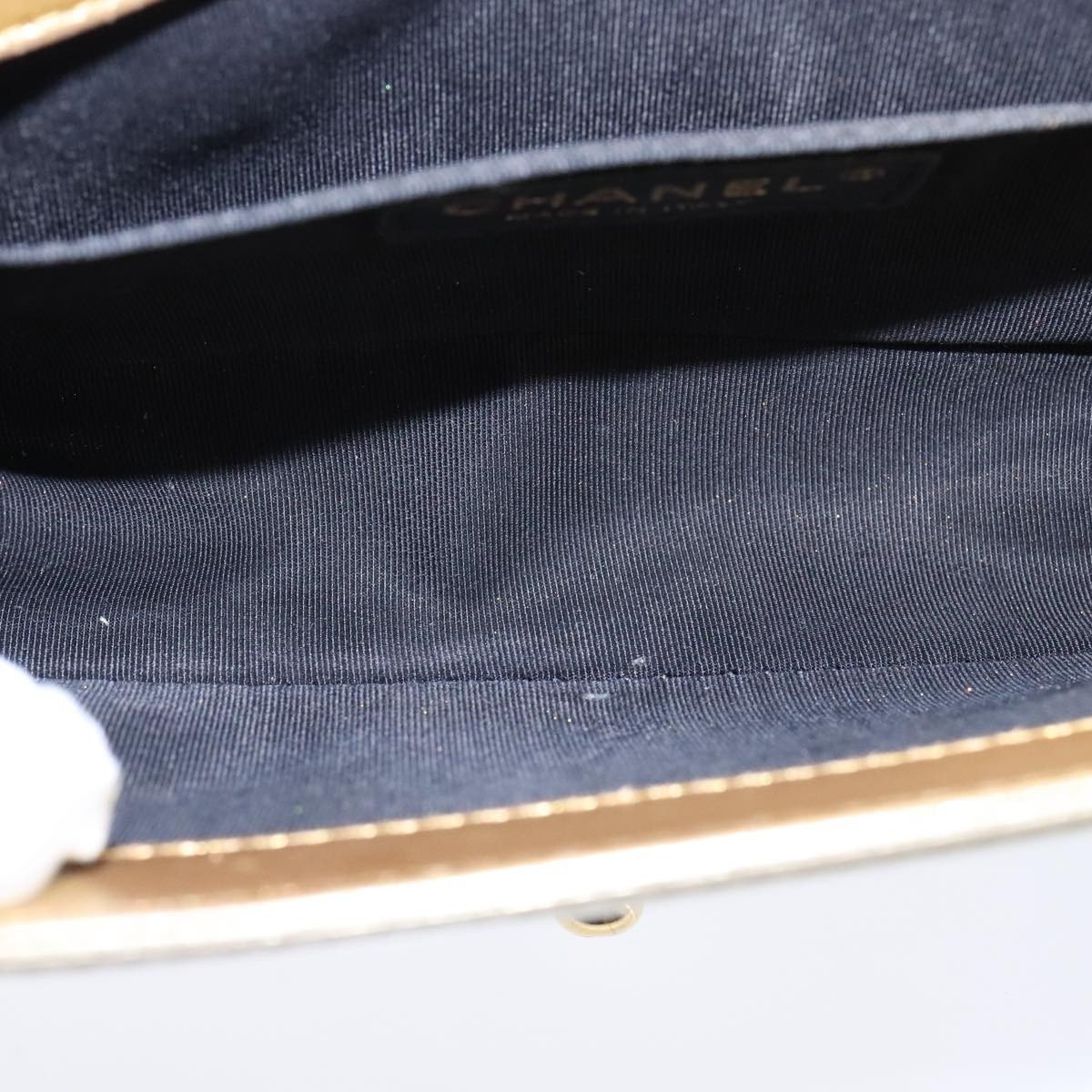 Chanel Chanel Boy Flap Bag Quilted Patent Small Goud