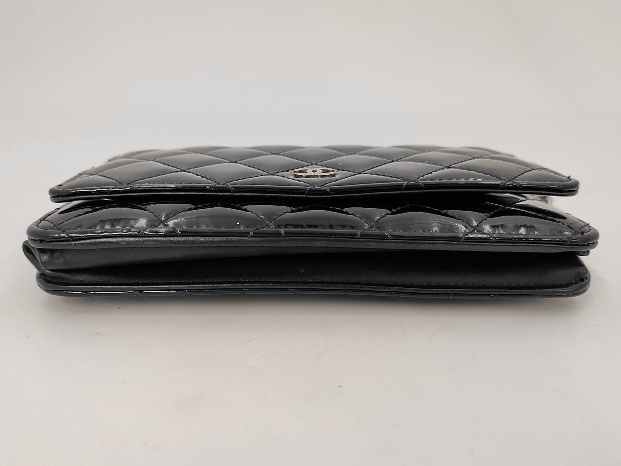 Chanel Wallet on Chain Quilted Patent medium Zwart