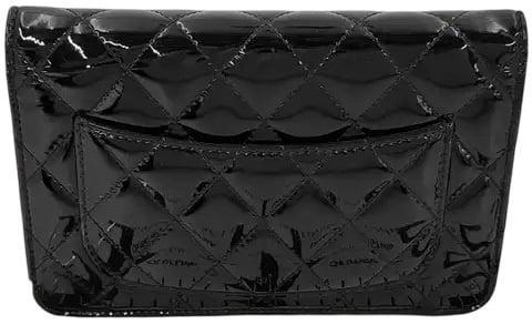Chanel Wallet on Chain Quilted Patent medium Zwart