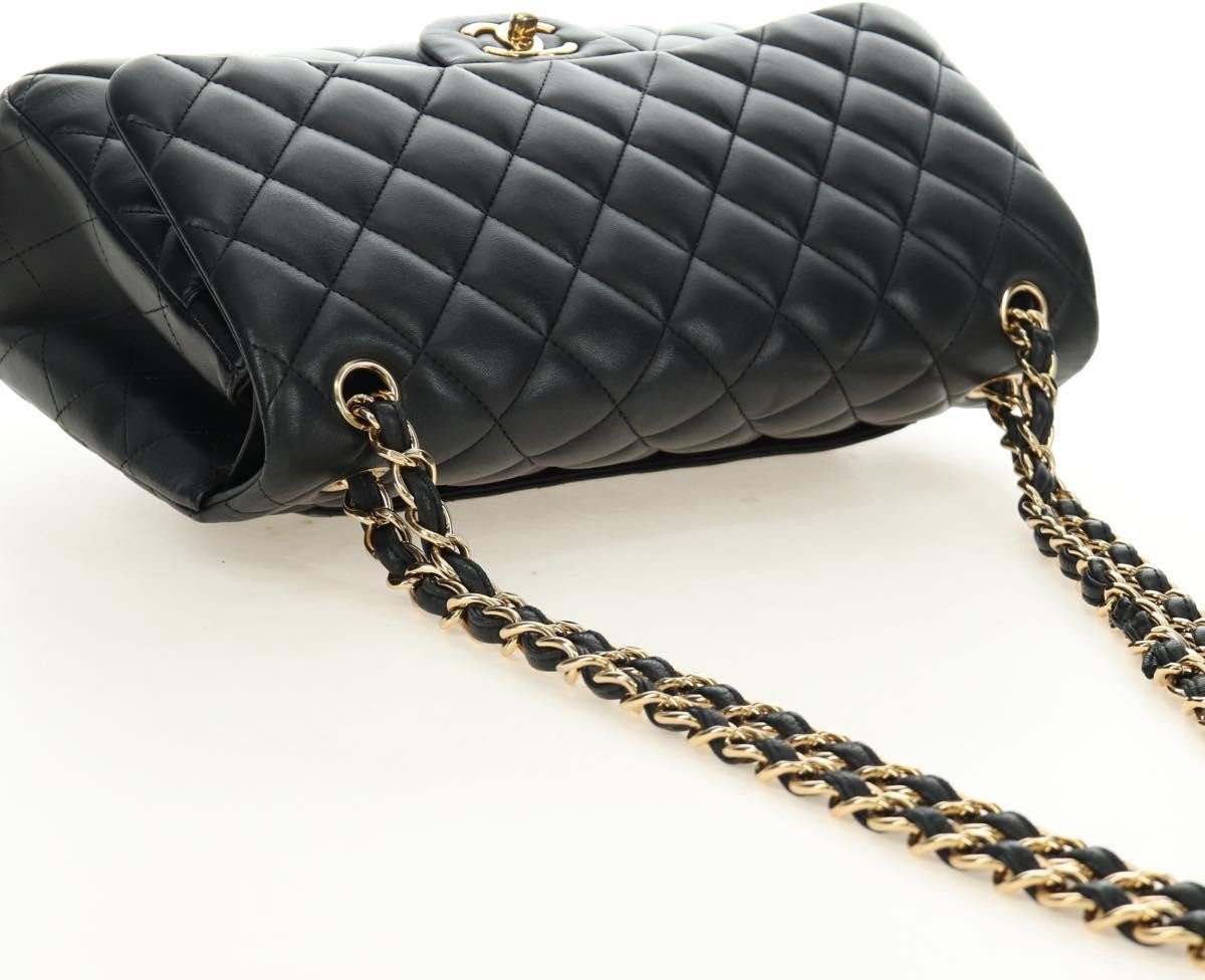 Chanel Timeless - Classic Double Flap Leather Jumbo Zwart