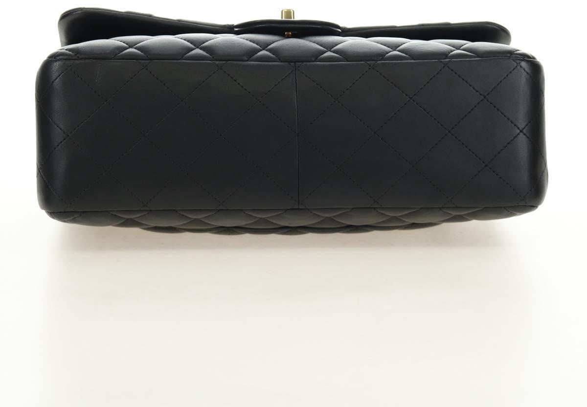 Chanel Timeless - Classic Double Flap Leather Jumbo Zwart