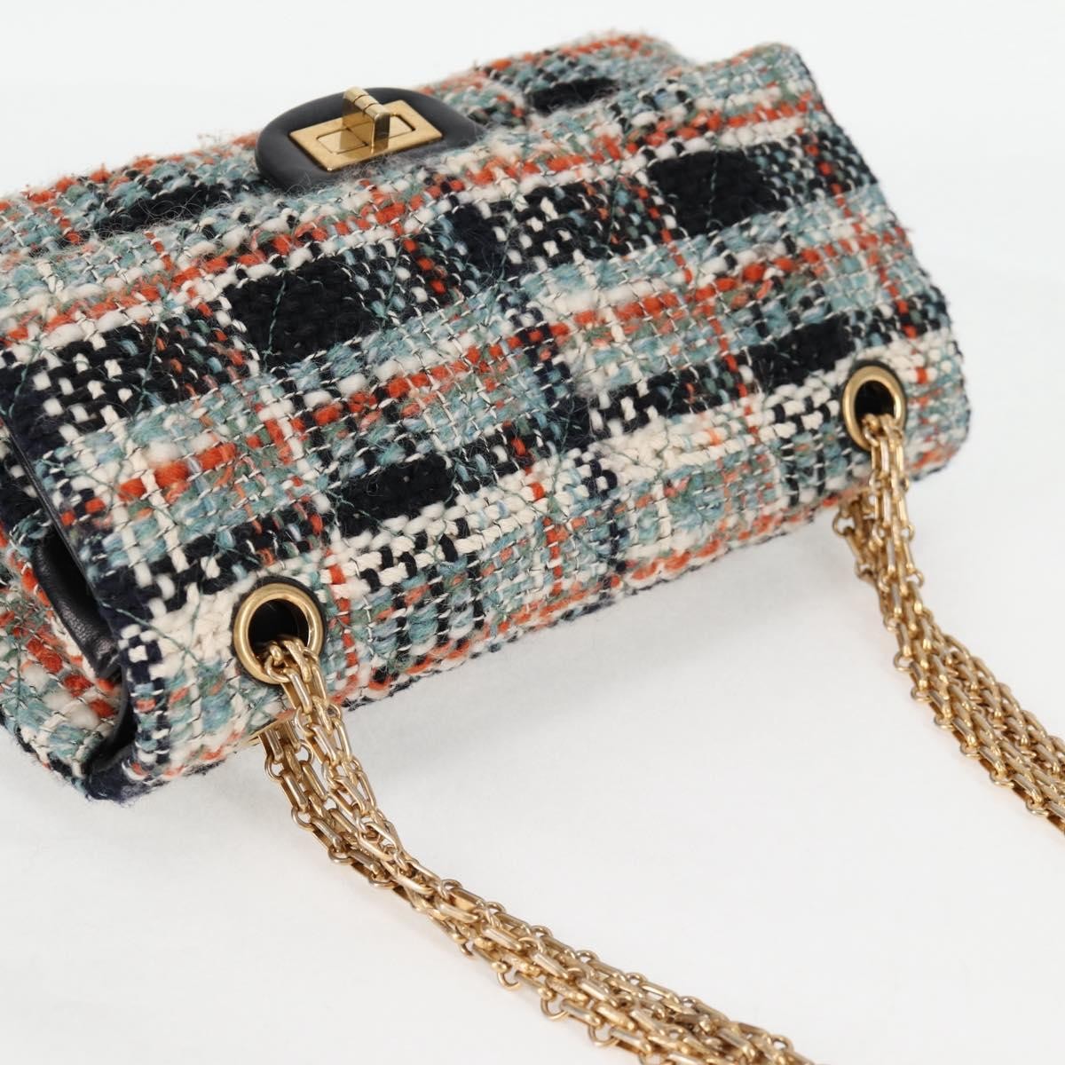 Chanel Chanel Reissue 2.55 Flap Bag Quilted Tweed 225 Blauw