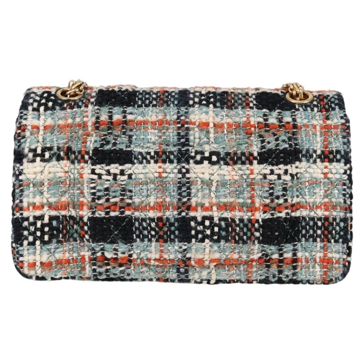 Chanel Chanel Reissue 2.55 Flap Bag Quilted Tweed 225 Blauw