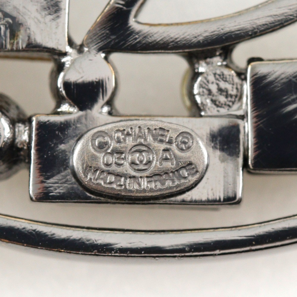 Chanel Chanel CC Pendant Necklace Metal with Crystals Zilver