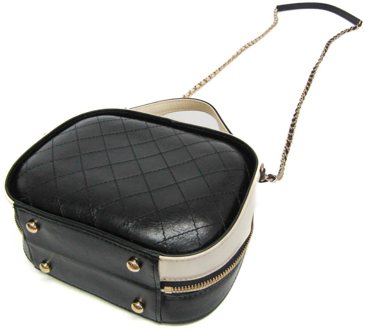 Chanel Chanel Vanity Case Bag Quilted Crumpled Calfskin Small Zwart
