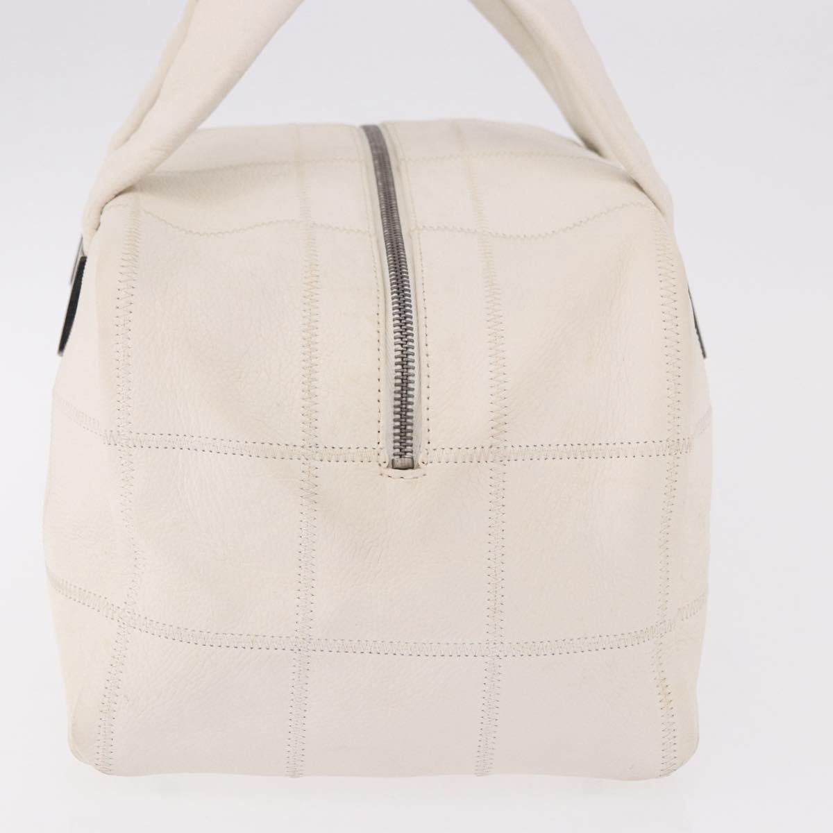 Chanel Square Stitch Bowler Bag Qulted Leather Wit