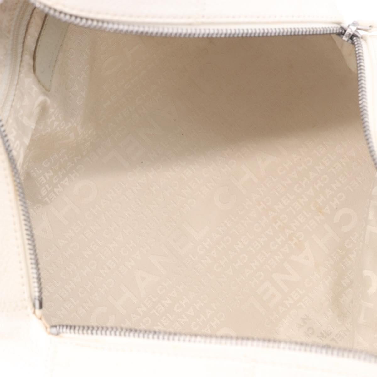 Chanel Square Stitch Bowler Bag Qulted Leather Wit