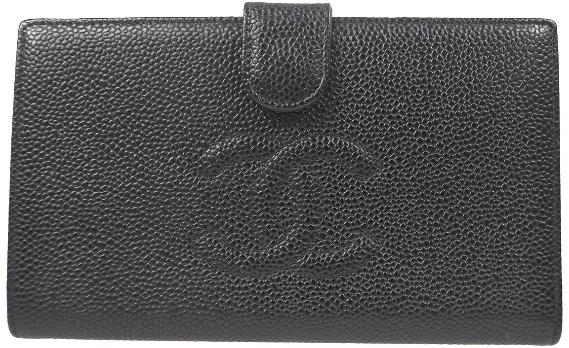 Chanel Chanel Timeless CC French Wallet Caviar Long Zwart