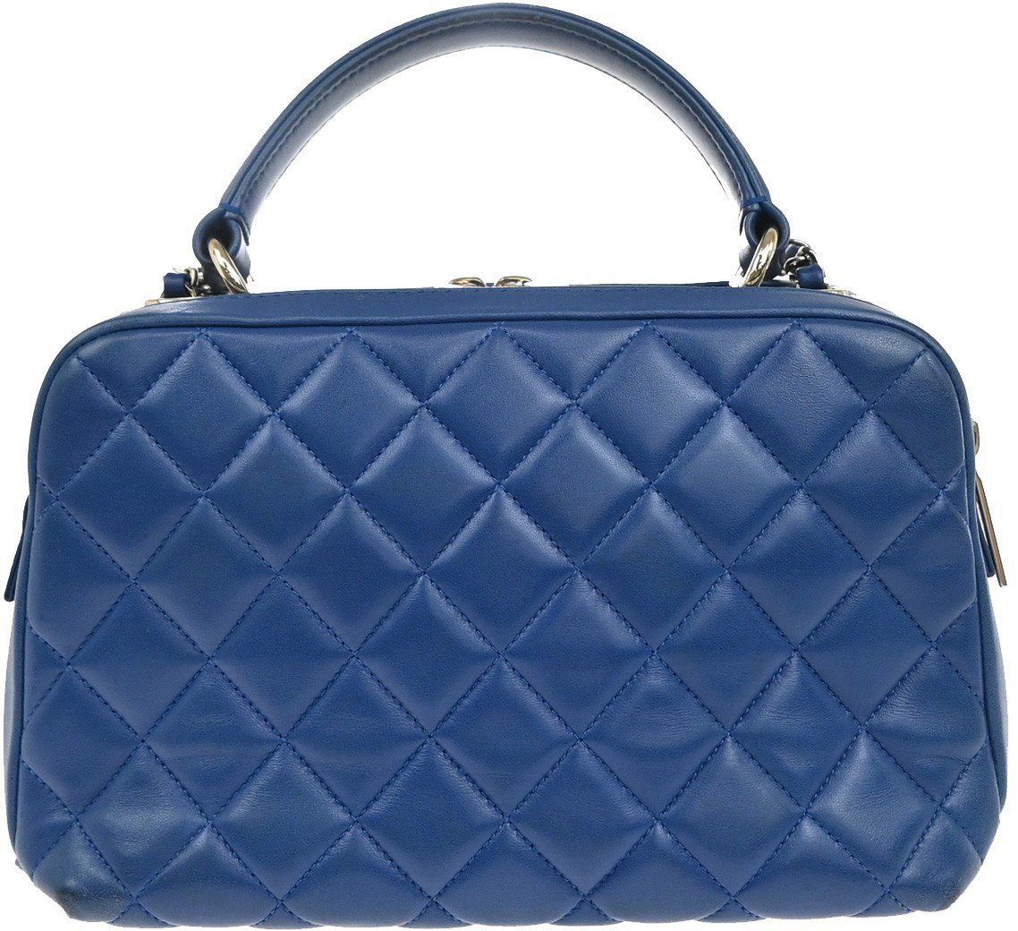 Chanel Chanel Trendy CC Bowling Bag Quilted Lambskin Medium Blauw