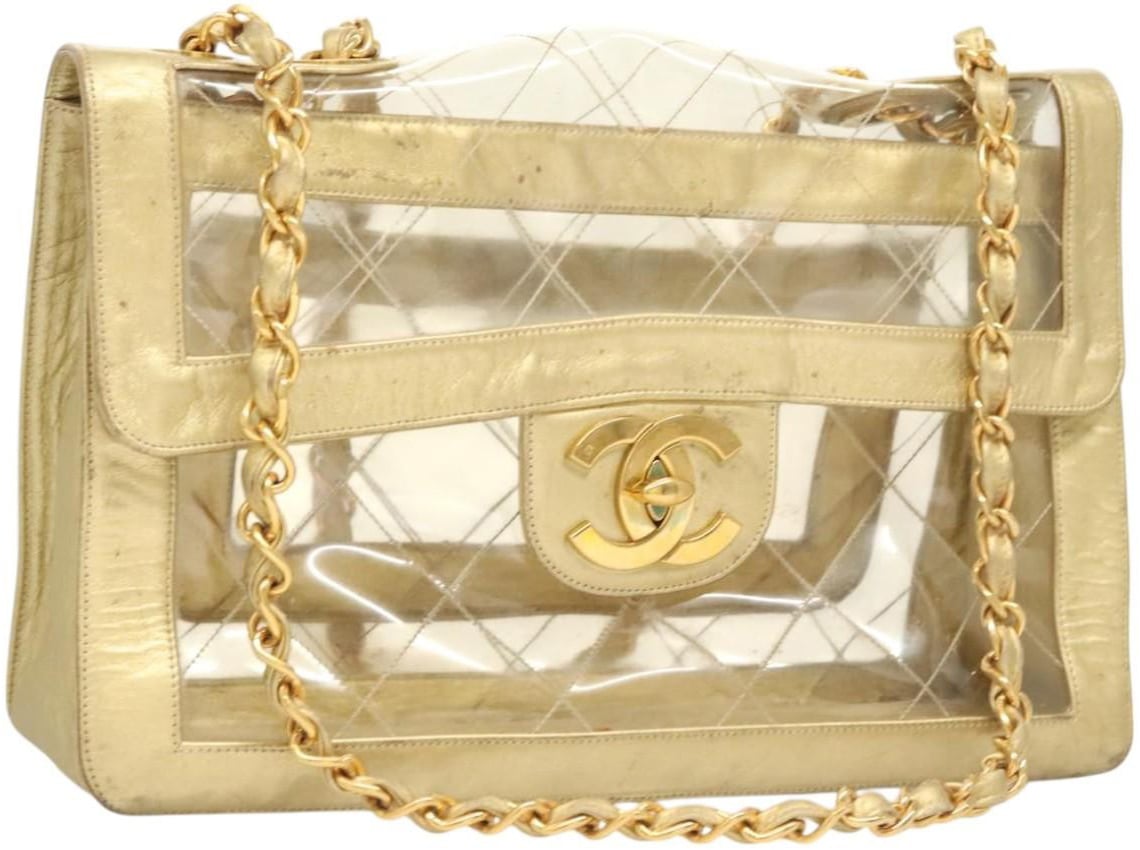Chanel Chanel Classic Single Flap Bag Quilted Applique Vinyl Jumbo 30 x 20 x 10 Divers