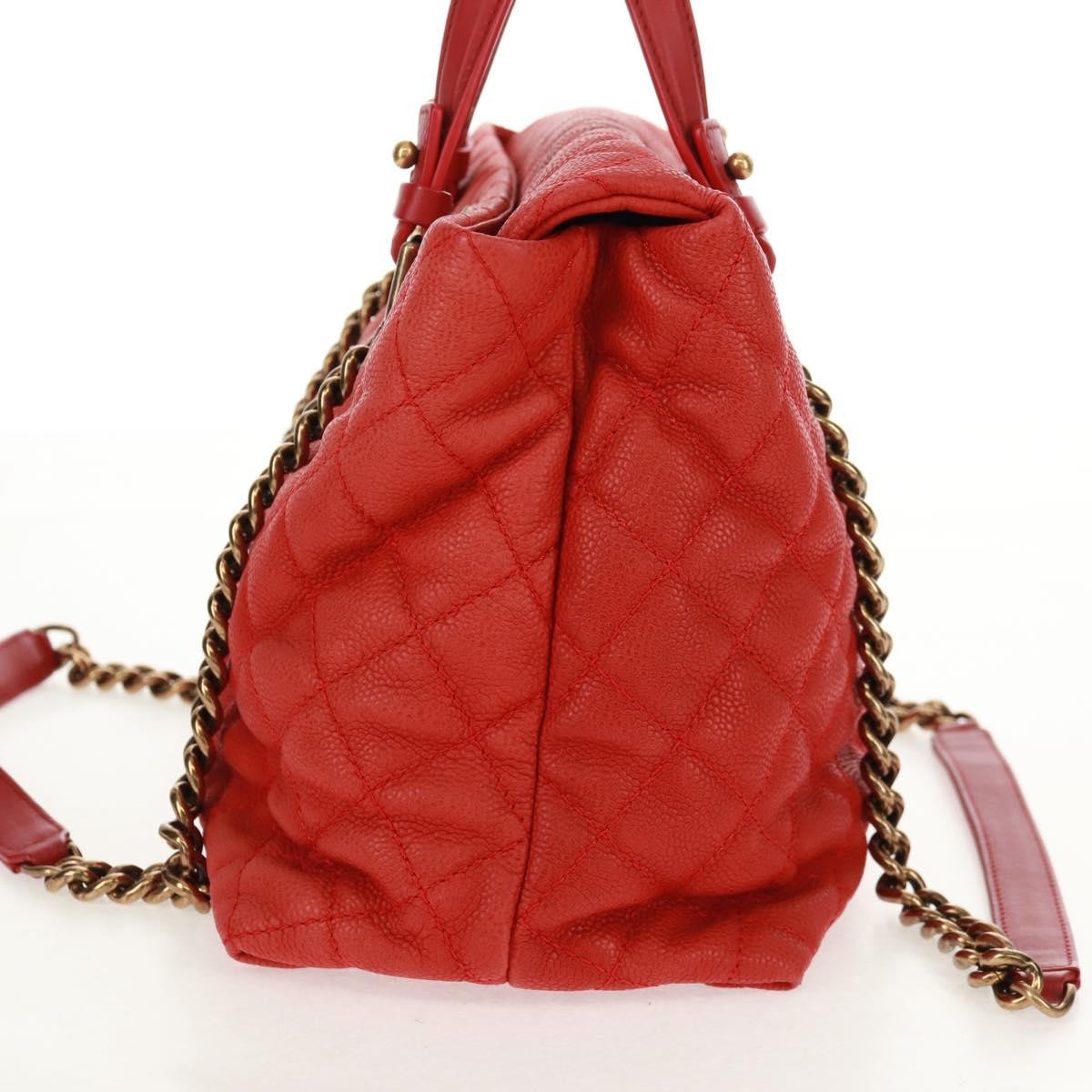 Chanel Chanel Chic Quilt Tote Quilted Caviar Medium Rood