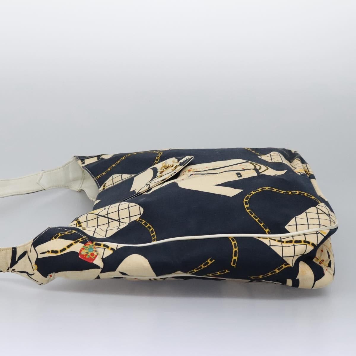 Chanel Chanel Miss Mademoiselle Shoulderbag Canvas Navy