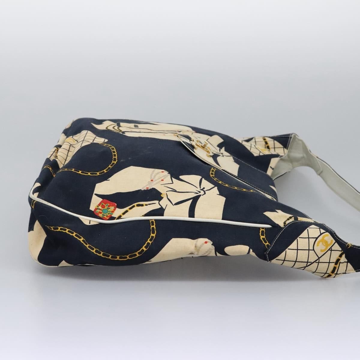 Chanel Chanel Miss Mademoiselle Shoulderbag Canvas Navy