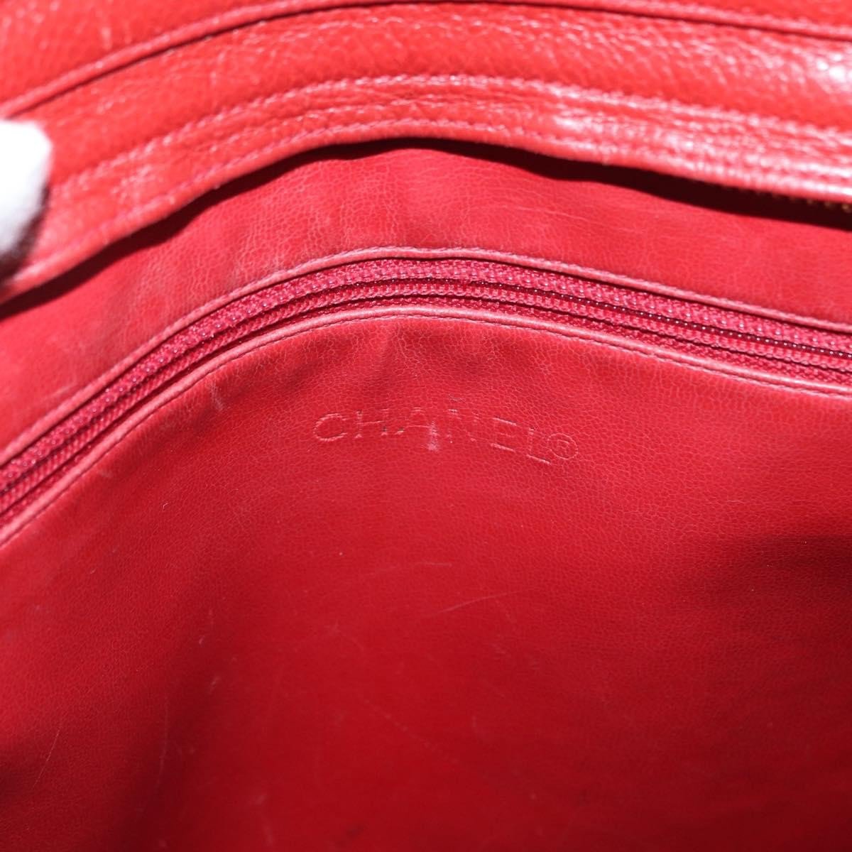 Chanel Chanel Vintage Metal CC Shoulder Bag Caviar Medium Rood