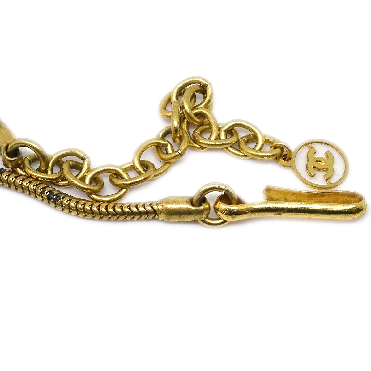 Chanel Chanel Vintage CC Ball Pendant Necklace Metal and Enamel Beige