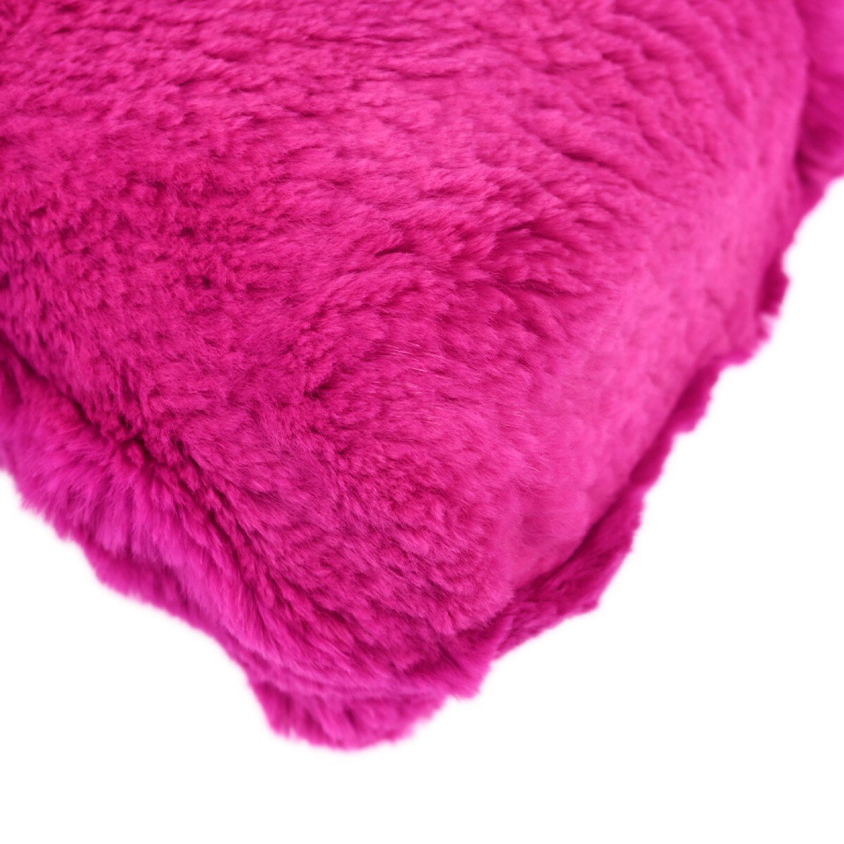 Chanel Vintage CC Chain Rabbit Fur Small Roze