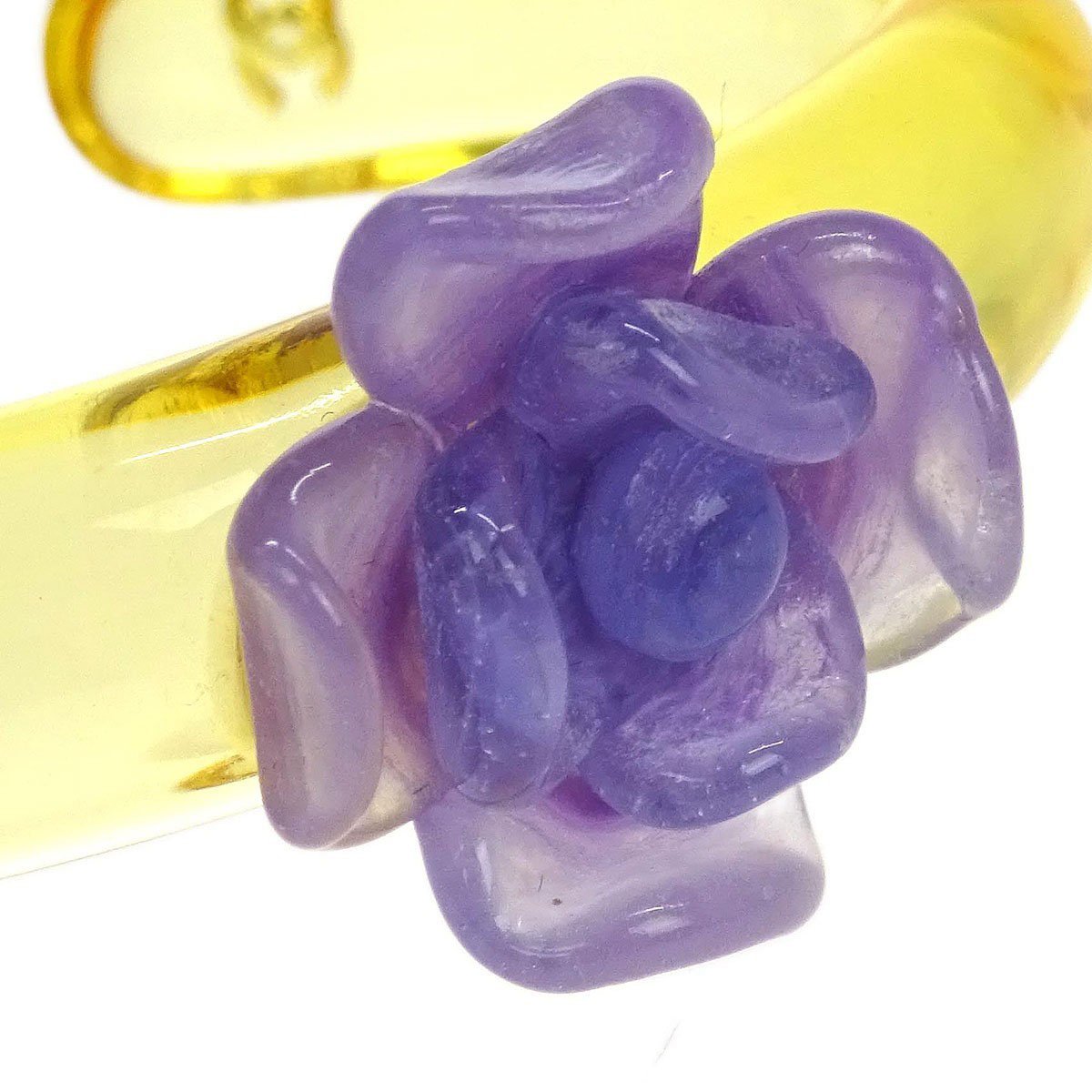 Chanel Chanel CC Camellia Cuff Bracelet Resin Geel