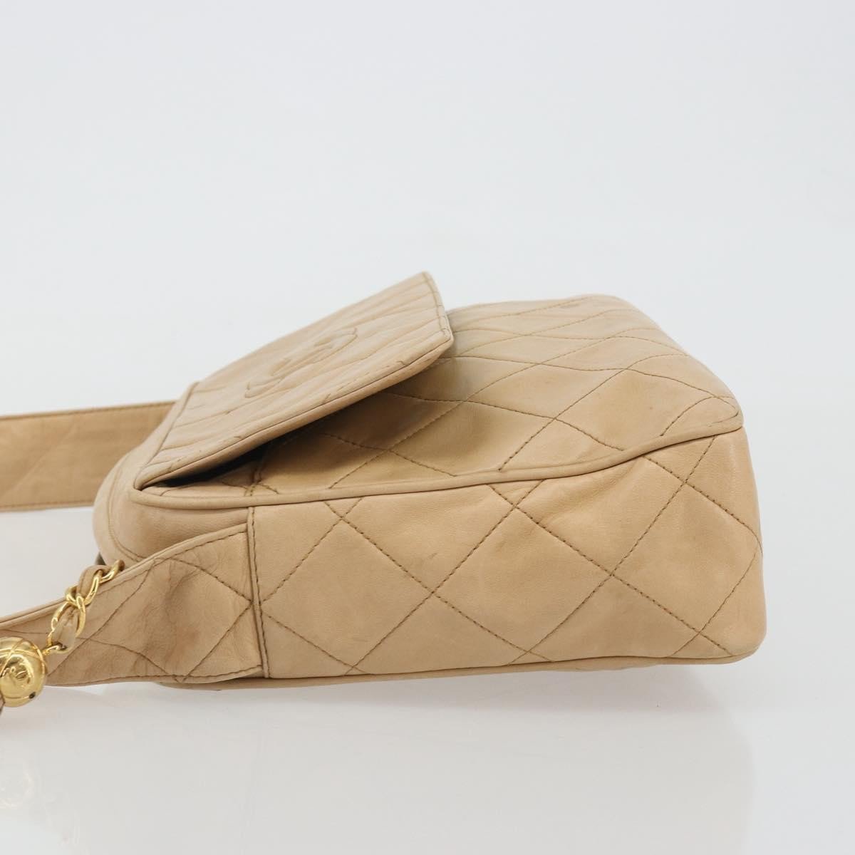 Chanel Vintage Diamond CC Flap Pocket Quilted Lambskin Medium Beige